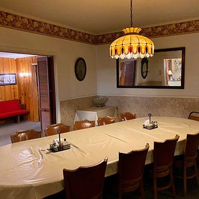 Enjoy your meal at Fairview Farms in one of several indoor dining rooms